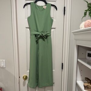 Kids Green Sleeveless Jumpsuit